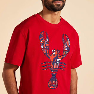 男士 Lobsters 图案超大有机棉 T 恤 Moulin rouge 细节视图2