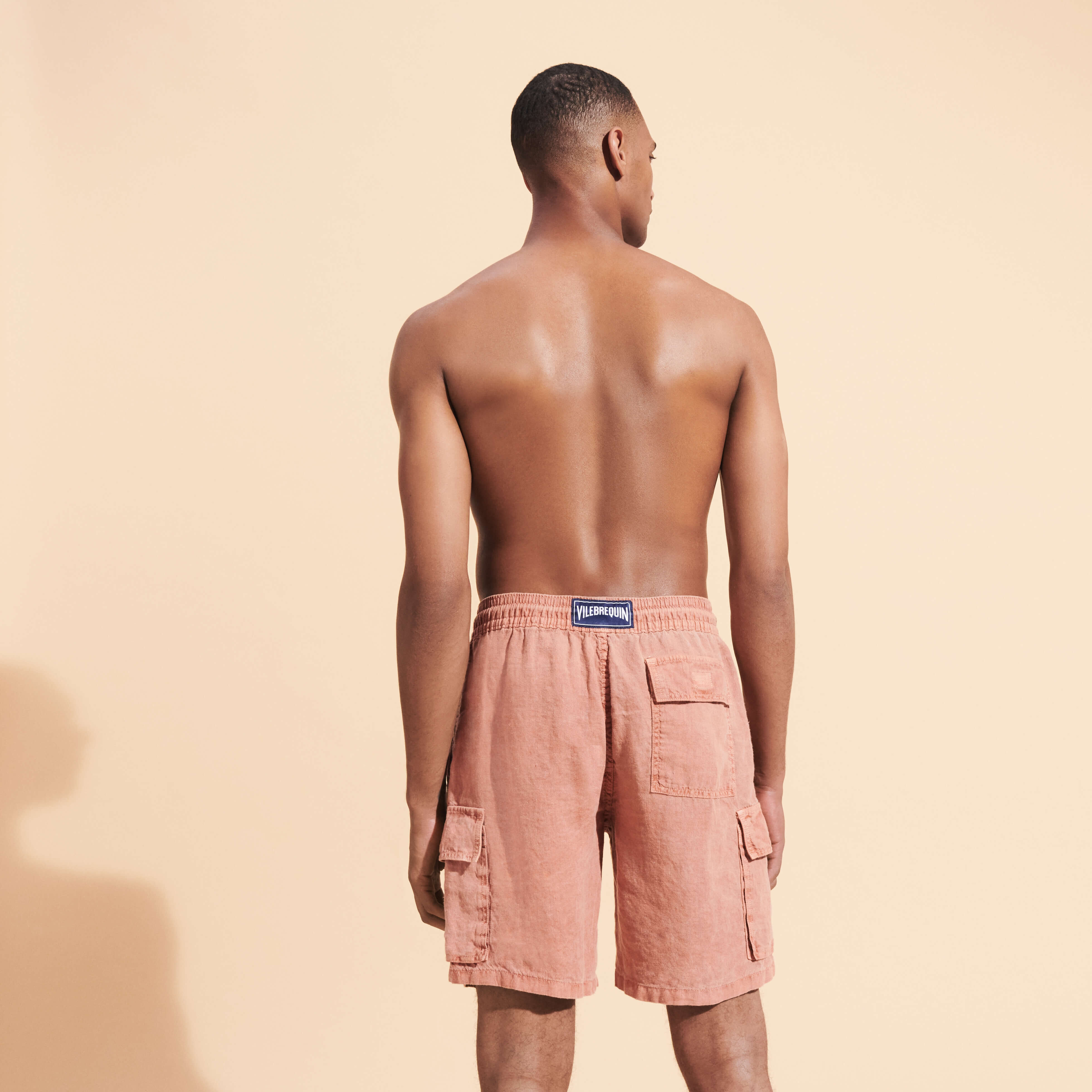 Bermudas de lino con tinte mineral para hombre
