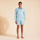 Chemise en laine super 120 homme unie Thalassa vue portée de face
