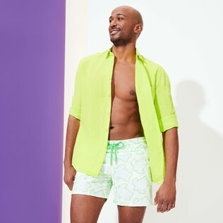 Men Swim Trunks Embroidered 2017 Tortues Hypnotiques - Limited Edition Lemongrass details view 3