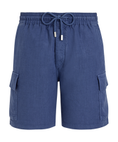 Bermudas tipo cargo en lino de color liso para hombre Storm vista frontal