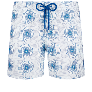 Hypno Shell Badeshorts mit Stickerei für Herren – Limitierte Serie Glacier Vorderansicht