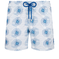 Men Embroidered Swim Trunks Hypno Shell - Limited Edition Glacier front view