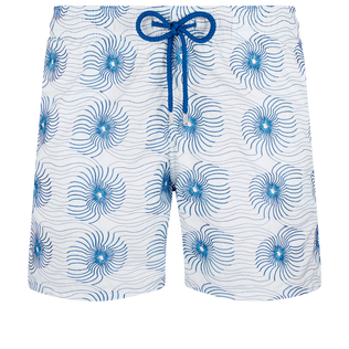 Men Embroidered Swim Shorts Hypno Shell - Limited Edition Glacier front view
