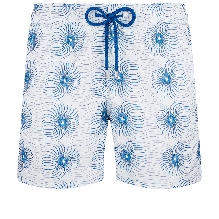 Men Swim Shorts Embroidered Hypno Shell - Swimming Trunk - Mistral - Blue