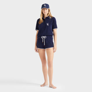 女士 VBQ 花纹毛圈布短裤 Navy 细节视图1