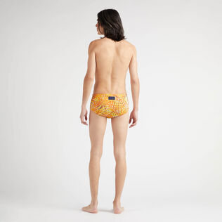 Men Swim Brief Palm Leaves Mango back worn view