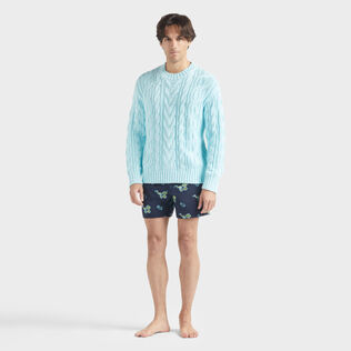 Men Cable-Knit Cotton Sweater Thalassa front worn view