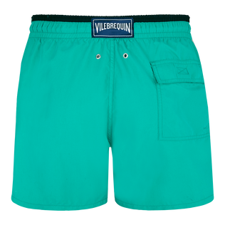 Zweifarbige Solid Bicolore Badeshorts für Herren Tropezian green Rückansicht