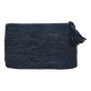 Bolsa de playa unisex de rafia Azul marino vista trasera