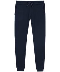 Men Jogger Cotton Pants Solid Navy front view