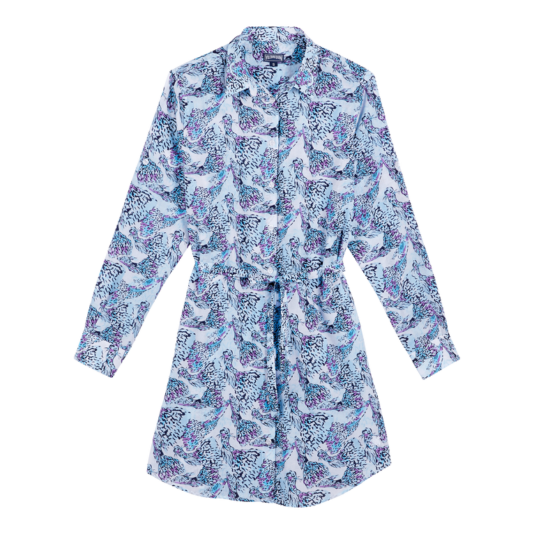 Women Cotton Voile Shirt Dress Isadora Fish - Florence - White - Size XS - Vilebrequin