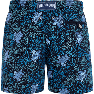 Men Swim Trunks Embroidered Splash - Limited Edition Navy back view