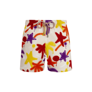 Men Stretch Short Swim Shorts Spray Paint - VBQ x Palm Angels Porcelain 正面图