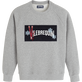 Felpa uomo ricamata in cotone con applicazione Vilebrequin in velluto a coste Lihght gray heather vista frontale