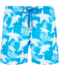 Men Ultra-light and packable Swim Trunks Clouds Hawaii blue front view