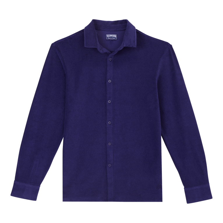 Men Terry Lightweight Shirt Solid - Chill - Blau