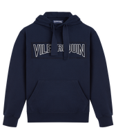 Solid Sweatshirt aus Baumwolle für Herren Marineblau Vorderansicht