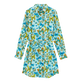 Robe Chemise en coton femme Butterflies Lagon vue de face