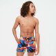 Men Stretch classic Printed - Men Stretch Swimwear Hawaiian - Vilebrequin x Palm Angels, Red front worn view
