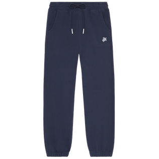 Joggers con tortuga bordada para niño Azul marino vista frontal