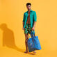 Bolso tote unisex de lino con estampado Turtle Earthenware vista trasera desgastada