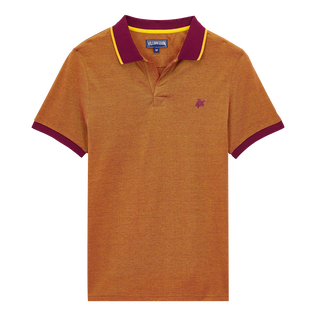 Polo en piqué de algodón de color liso y cambiante para hombre Kerala vista frontal