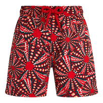 Boys Stretch Swim Shorts Oursinades Poppy red front view