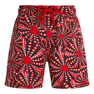 Boys Stretch Swim Shorts Oursinades Poppy red front view
