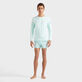 Rash guard uomo a maniche lunghe tinta unita Blue note vista frontale indossata
