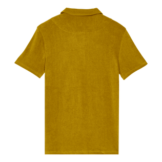 Polo de color liso en tejido jacquard para hombre Corteza vista trasera