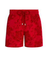 Men Swim Shorts Ultra-Light and Packable Ribbons Turtle Moulin rouge front view
