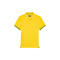 Men Cotton Pique Polo Shirt Solid Sun 正面图