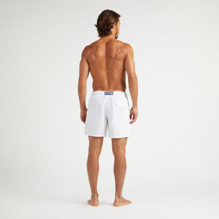 Men Swim Shorts - Vilebrequin x Ines de la Fressange White back worn view