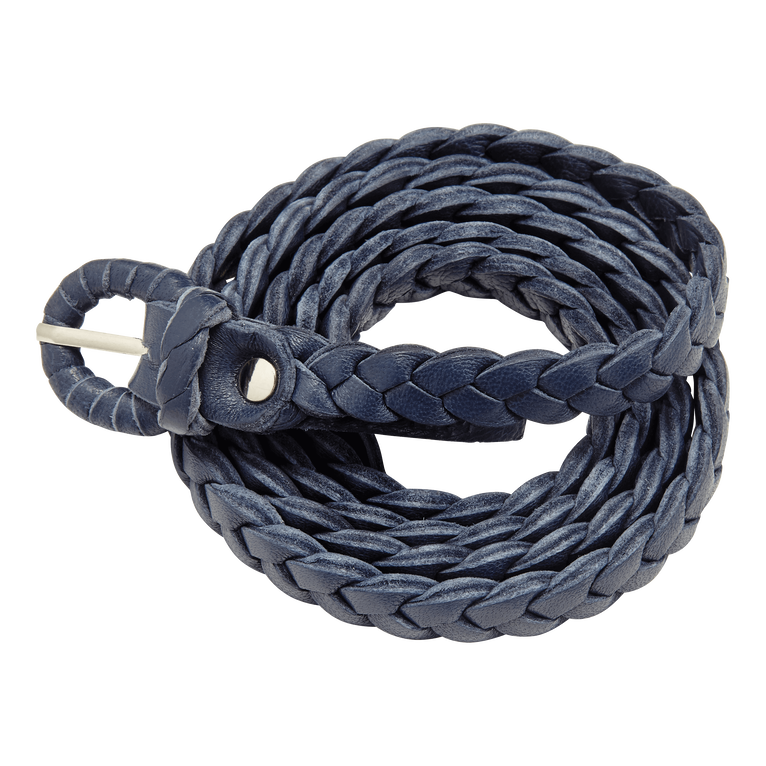Women Thin Leather Belt - Belina - Blue - Size OSFA - Vilebrequin