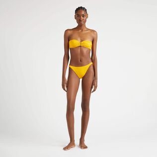 Haut de maillot de bain bandeau femme uni Mangue vue portée de face