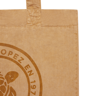 Unisex Linen Beach bag Solid Mocha details view 5