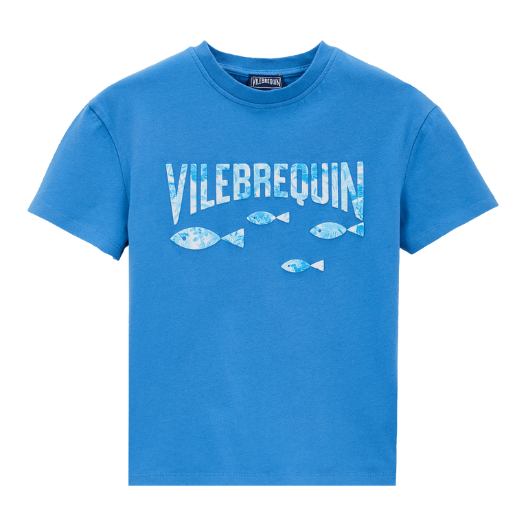 Boys Organic Cotton T-shirt Tahiti Turtles - Tee Shirt - Gabin - Blue - Size 14 - Vilebrequin