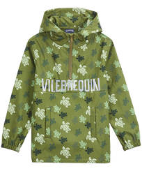 Boys Hooded Jacket Ronde des Tortues Camo Khaki front view