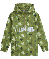 Chaqueta cortavientos con capucha y estampado Ronde des Tortues Camo para niño Caqui vista frontal