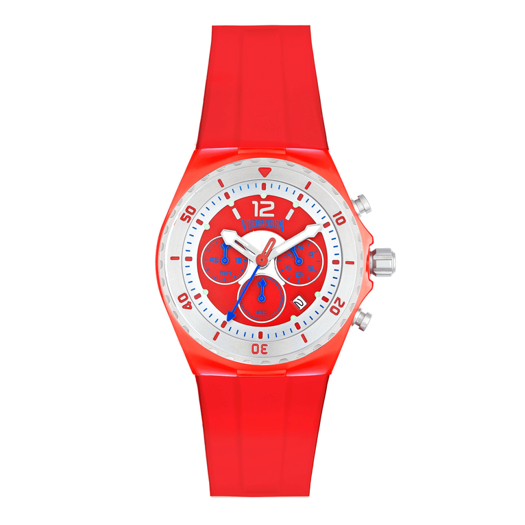 Steel Chrono Watch Vilebrequin - Aion - Red