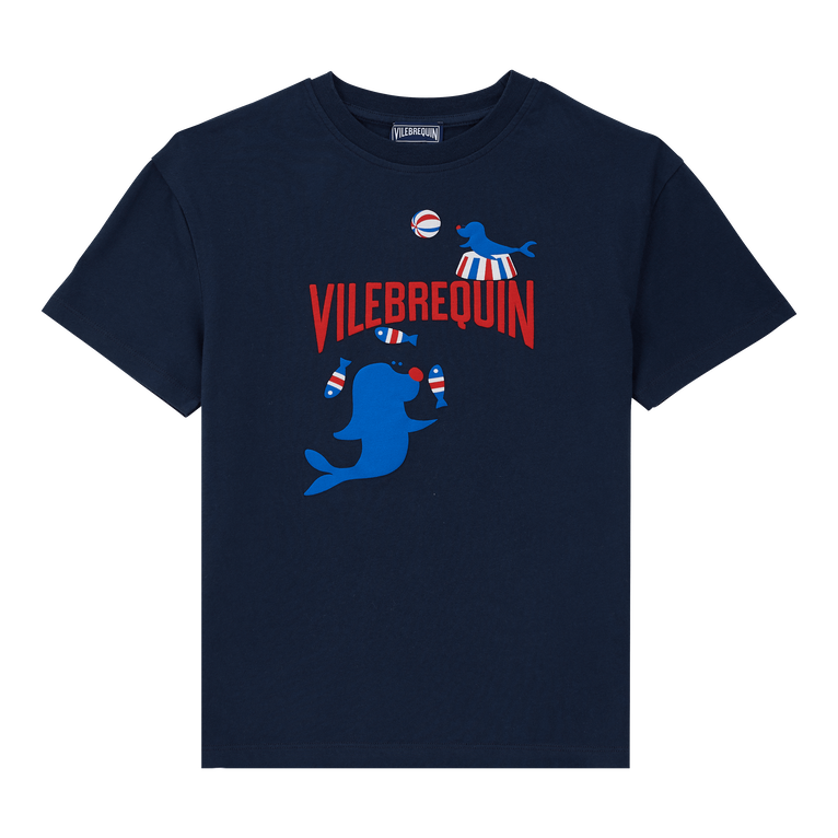 Circus T-shirt Aus Bio-baumwolle Für Jungen - Gabin - Blau - Größe 2 - Vilebrequin
