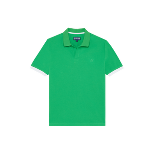 Men Cotton Pique Polo Shirt Solid Laser 正面图