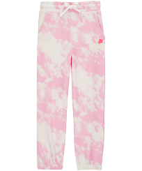 Pantalon jogging en coton fille Tie & Dye Carambole vue de face