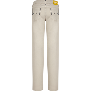 Men 5-Pockets Linen Cotton Gabardine Pants Solid Hemp back view