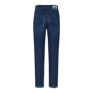 Men 5-Pockets Denim Pants Tropical Flowers Med denim w2 back view