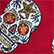 Boys Stretch Red Swim Shorts Día de Muertos Lipstick 