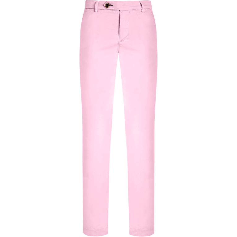 Pantalón Chino En Gabardina De Algodón De Color Liso Para Hombre - Pantalones - Taillat - Rosa