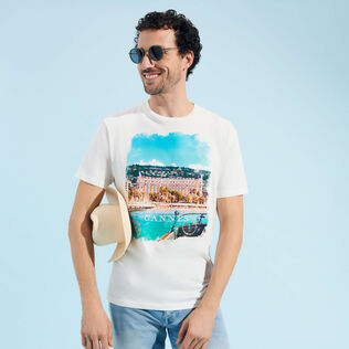 Cannes T-Shirt aus Baumwolle für Herren Off white Details Ansicht 1