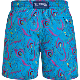 Men Swimwear Embroidered Camo Flowers - Limited Edition Hawaii blue 后视图